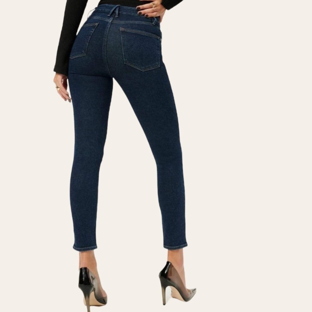 𝅺GOOD AMERICAN Good Legs Crop Dark Wash Jeans Size 0 / 25 NEW